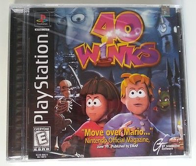 40 Winks BRAND NEW COMPLETE IN BOX CIB (PlayStation, PS1, PSX, PS2, 1999)