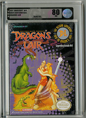 Nintendo NES 1991 Dragon's Lair VGA 80 Sealed White Seal Game Classic Arcade