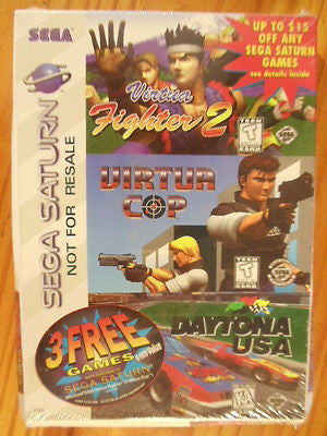 Sega Saturn 3 pack Virtua Fighter 2 Virtua Cop Daytona USA unopened combat race