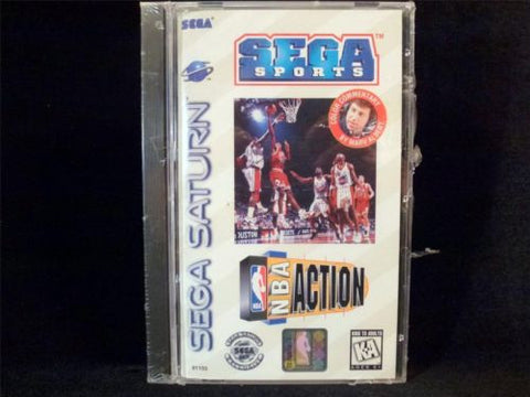 Sega Saturn NBA Action w/ Marv Albert New Sealed w/ Crack To Case 1996