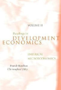 Readings in Development Economics, Vol. 2: Emprical Microeconomics Bardhan, Pra