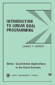 NEW Introduction to Linear Goal Programming by James P. Ignizio Paperback Book (