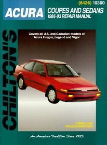 Acura Coupes and Sedans, 1986-93 by Chilton Automotive Editorial Staff (1998,...