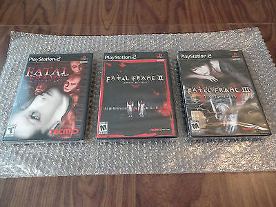 Fatal Frame I + II + III (1+2+3) (Playstation 2, PS2) Black Label - Brand New